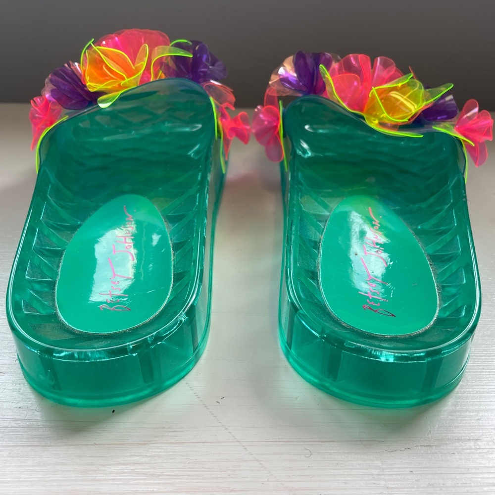 Betsey Johnson Colorful Floral Slide Sandals - Picture 6 of 7